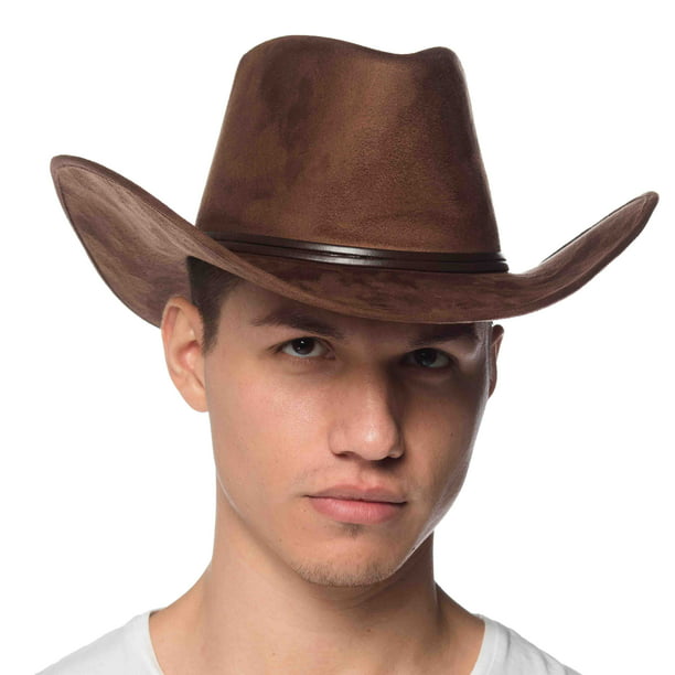 Cowboy Hat Adult  Light Brown Suede Dark Brown Suede Black Suede Pack of 10 